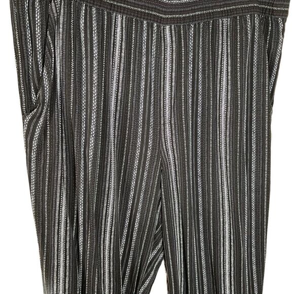 Jessica Simpson Pants Lightweight Black White Striped Elastic Waist Size L - Picture 2 of 12